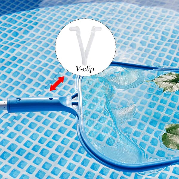 48 stk. sommerfugleklips til swimmingpool, V-klips, sommerfugleklips til udskiftning af skimmer til swimmingpool, V-klips til skimmernet, bladrive,