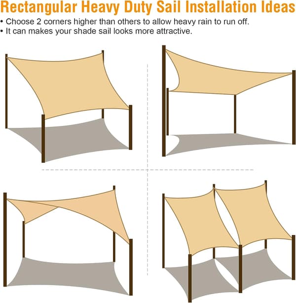 Rektangulär solsegel 2 x 3 m, 95% UV-skydd