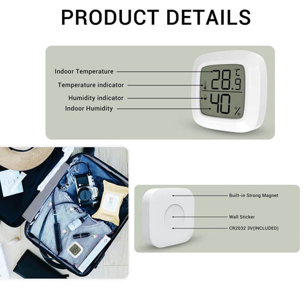 Digital Inomhus Termometer Hygrometer Mini Rumstermometer