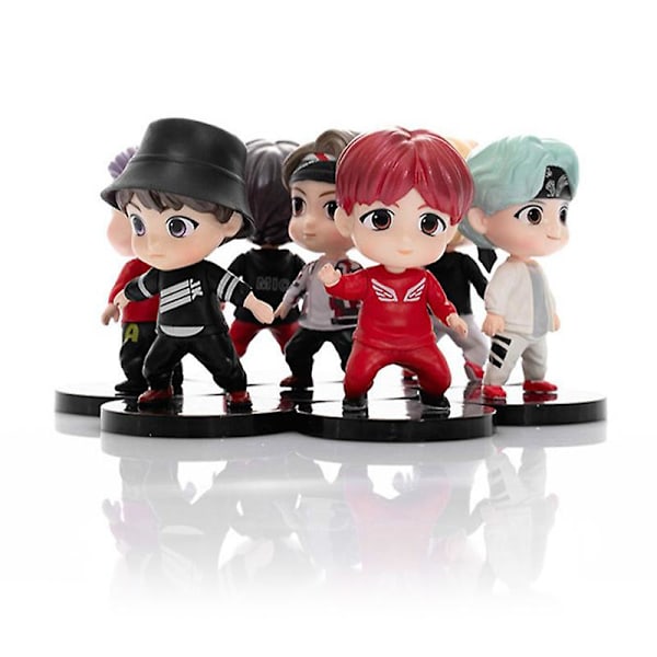 7 st/1 set koreanska BTS-figurer samling medlemmar handgjorda bordsdekorationer dockor sittande stil