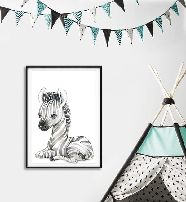 Set med 4 posters - 20x25cm - för babybarnrum - Format