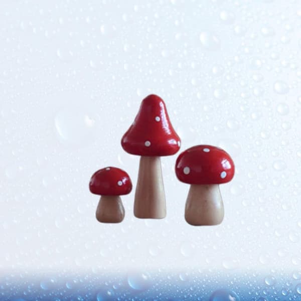 3 stk Mini Sopp Fe-Figur Miniatyr Fehage Tre