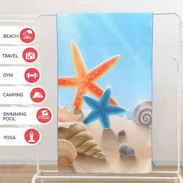 Microfiber Beach Towel (80_x_160_cm, Beach Shell) Ultra-Light