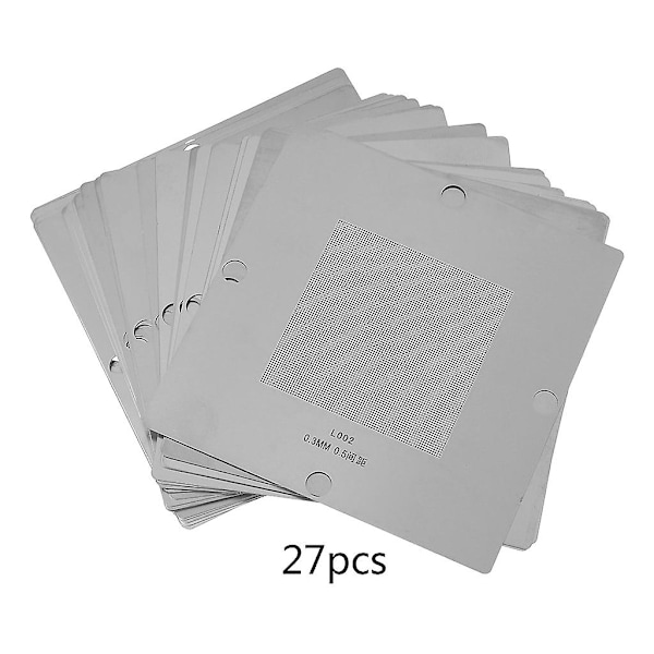 10/27 st Bga Reballing Stencil Kit  Cpu Tennplantering Lödningsnät 90x90mm