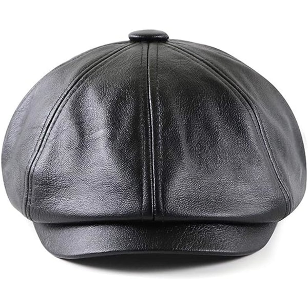 Herrar Beret Hatt Gatsby Platt Läder Newsboy Caps
