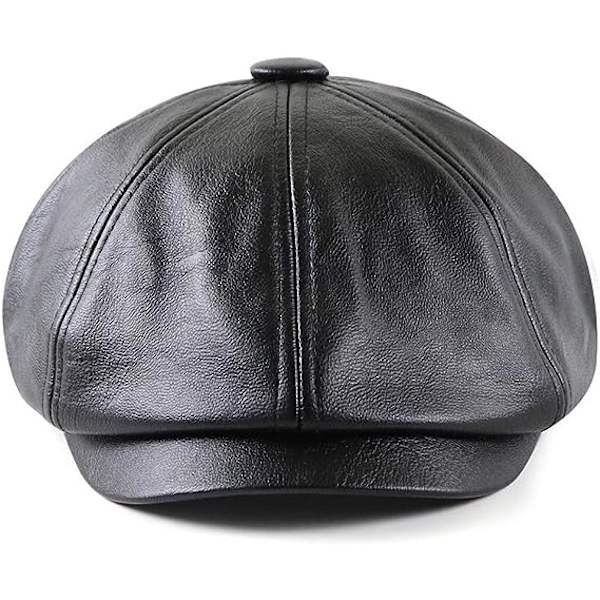 Mænds Beret Hat Gatsby Flad Læder Newsboy Kasketter