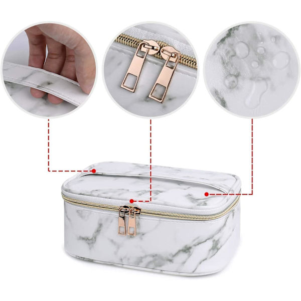 4 stycken necessärer, marmormakeup - vattentät sminkväska för