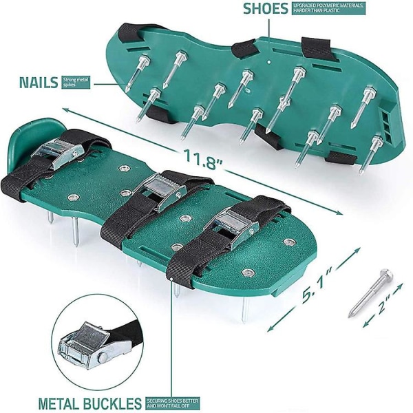 Gräsmatta Aerator Skor Löst Jord Trädgård Aerator 26 Spikar för