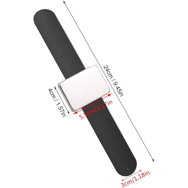 1 svart armbånd med en sterk magnet, sikkerhetsnåler, skruer for