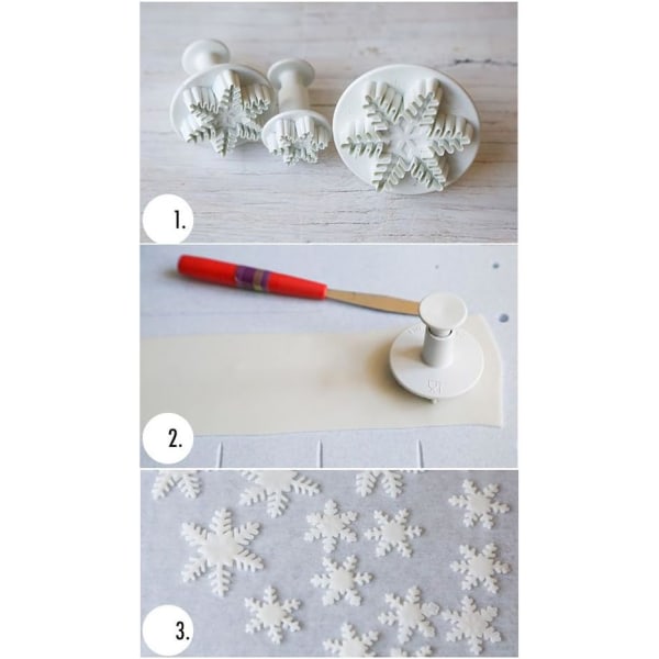 Snöflinga Kakmodelleringsverktyg, Set med 6 Snöflingformade Kakor
