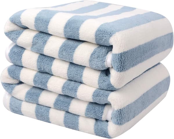 Mikrofiber Badehåndklæde, Stribet Badehåndklæde, Højabsorberende