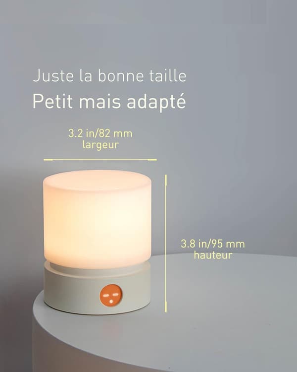 Hvid Natlys med Timer, Lille Bordlampe, LED
