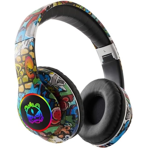 Nytt Bluetooth-headset LED Lysende Spill Trådløst Kort tuya 5.0 Bluetooth-headset Lang Batterilevetid (Svart)