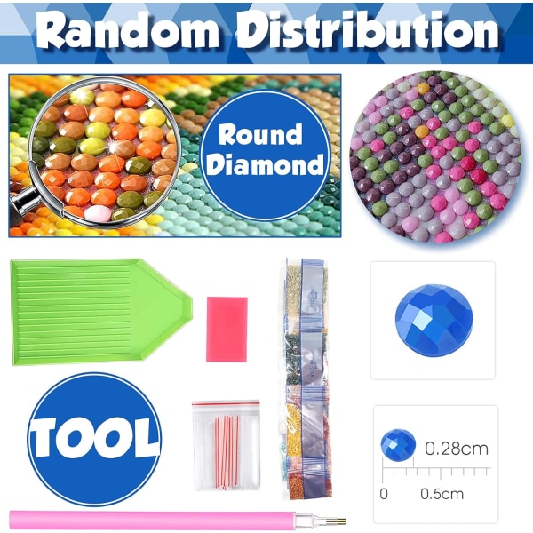 DIY 5D Diamantmålning Komplett Set Flodlandskap, Diamant