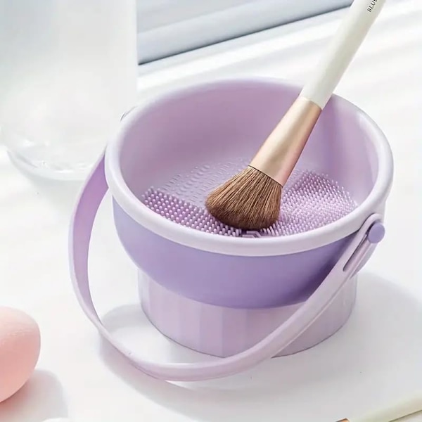 3-i-1 Makeup-borste Rengörare, Multifunktionell Silikon Makeup-borste Rengöringsmatta Skål, Kosmetiska Borstar Hållare Rengöring