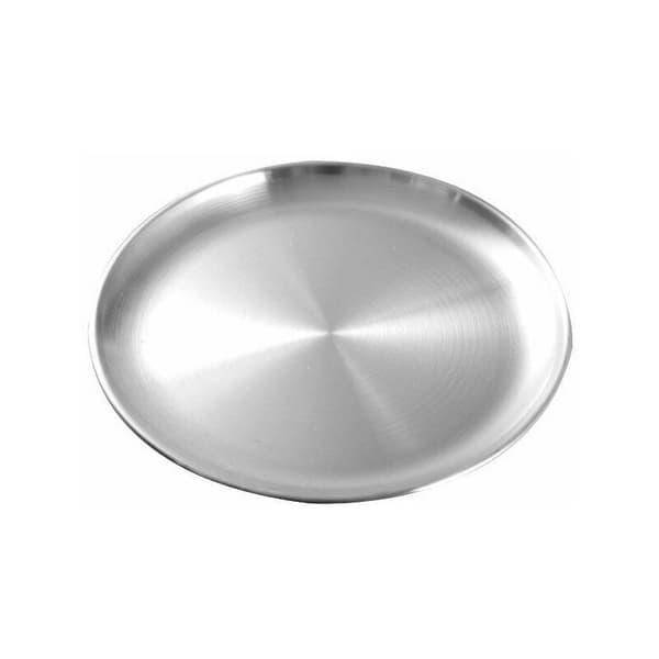 Rustfrie stål pizzabrett (23 cm sølv), rund pizzabrett