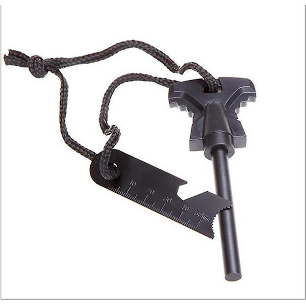 Fire Stone Flint Magnesium Fire Starter Lighter Kit med træhåndtag Fremstillet traditionel Flint Overlevelsescamping Vandring 2 stk