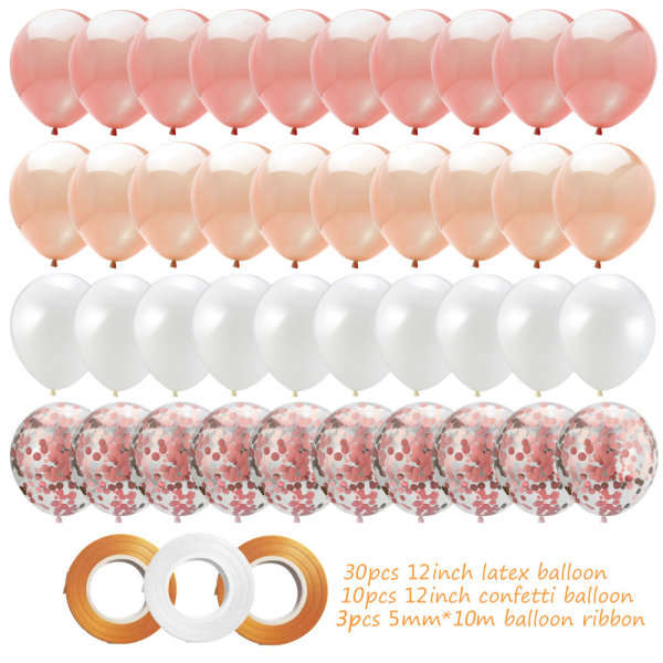 40 rosa guld konfetti pailletter gennemsigtig ballon sæt bryllup