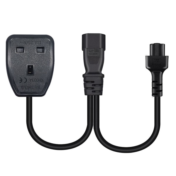 Y-splitter strømledning C14 til C5+UK13A kontakt adapter ledning strømledning ledning