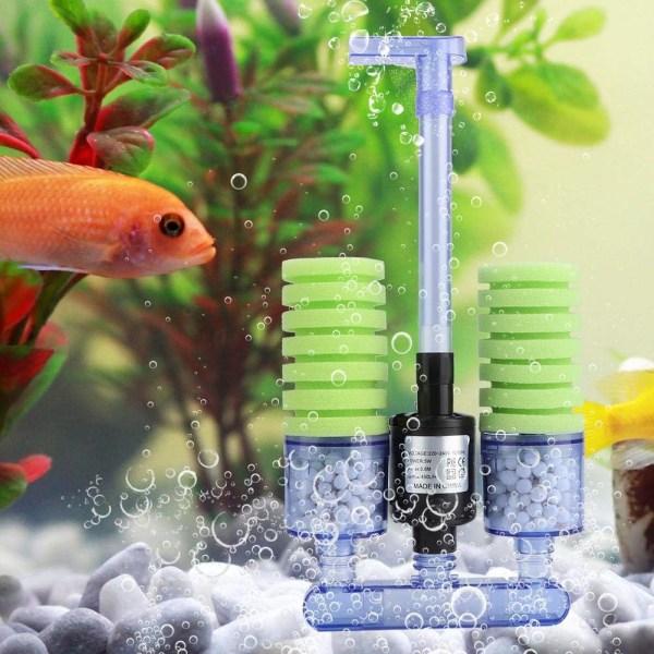 Akvarium Biokjemisk Svampfilter Fiskedam Filter Luftpumpe
