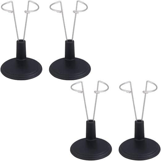 4 Svarta Dockställ 15cm Dockkläder Modellställ Figur Flickdocka