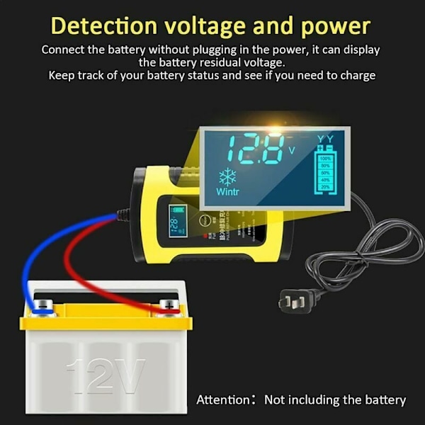 12V intelligent bilbatterioplader reparationsfunktion vedligeholdelsesenhed