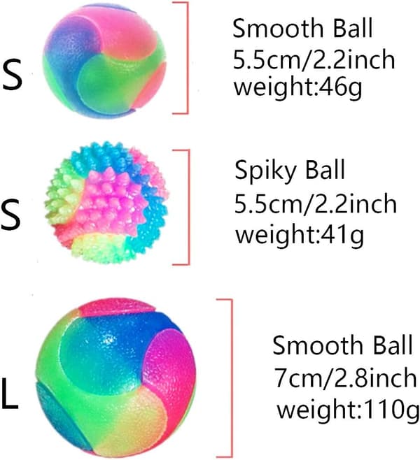 4 st LED Hundboll Hundleksak Boll Interaktiv Studsande Luminous