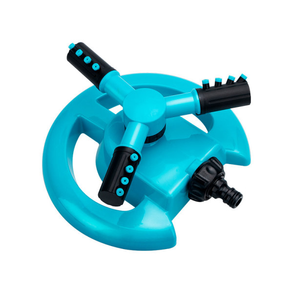 1 st (blå) Automatisk Trädgårdssprinkler 360 Grader 3 Roterande Armar