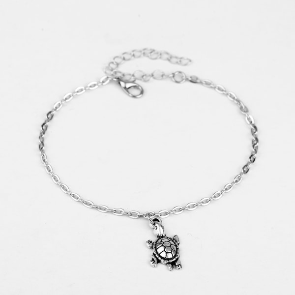 1pcs（Silver）Silver Turtle Chain Anklet for Women for Beach