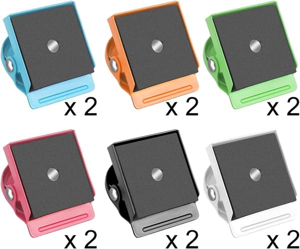 12-pack Multifärgade Magnetiska Klämmor Tunga Rostfritt Stål