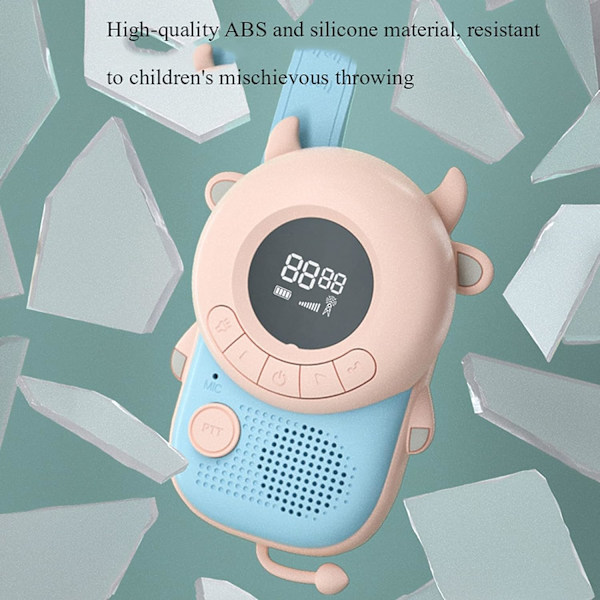 1 Par Pink og Blå Børne-Walkie Talkie Anden Generation