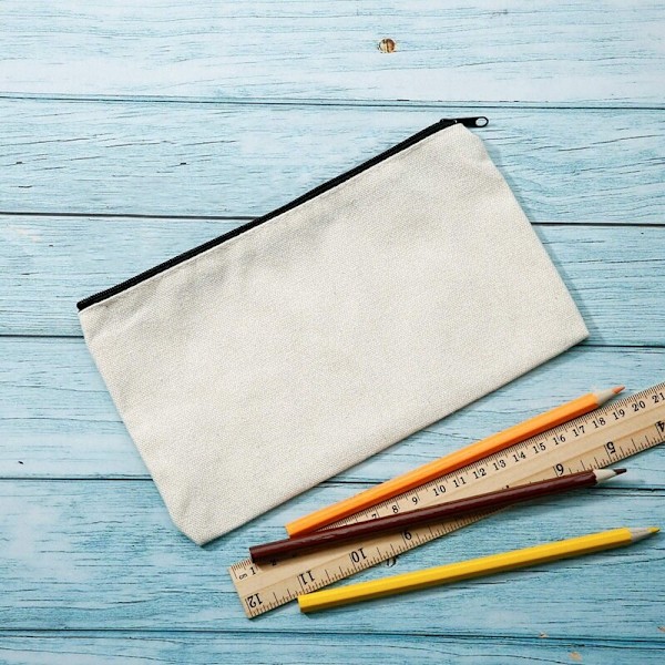 40 kpl Canvas-vetoketjullinen kynäkotelo Kosmetiikkakassi Tyhjä kassi DIY-käsityö