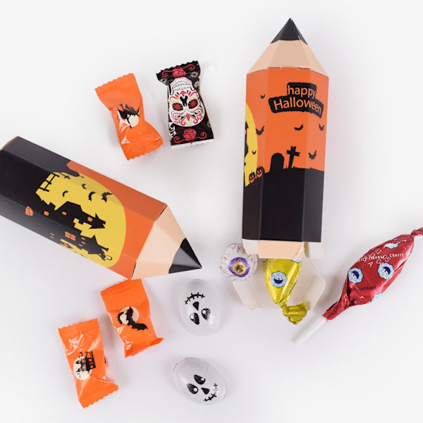 10 st Cartoon Penna Presentask Candy Presentask Halloween Rolig