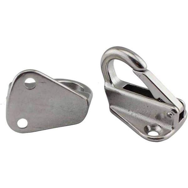 Fenderkrog, 2 kraftige 316 rustfrit stål fenderkroge