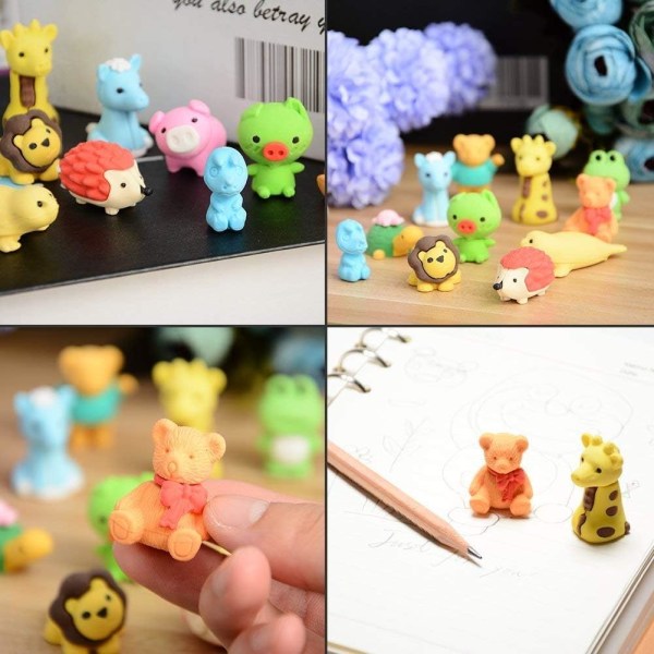 30 stk Kids Animal Eraser (tilfeldig farge), Kids Animal Eraser Schoo