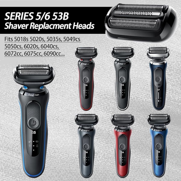 Series 5 Series 6 53B Parranvaihtopää Uuden Sukupolven S5 S6 -partakoneisiin