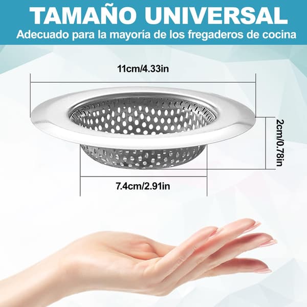 2 stk. Avløpsfilter, Bredkant Mesh-Sil, Filter til Vask, 4,5 tommer i Diameter, Anti-Tilstopping