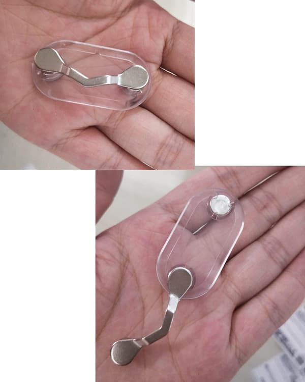 Sort+Sølv Magnetisk Brilleholder, 2 Pakker Rustfrit Stål