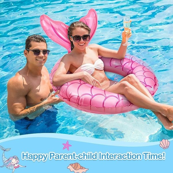 Havfrue Badebold, PVC Oppustelig Bade Ring, Havfrue Form Pool