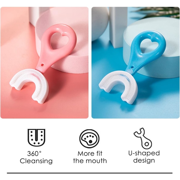 6 Pcs (2-6 years old) U-shaped Toddler Toothbrush for Child and B