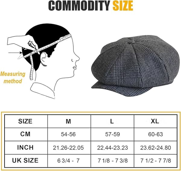 Peaked Cap, Herre Flat Cap, Gatsby Flat Cap, Herre Ballon Hat, P