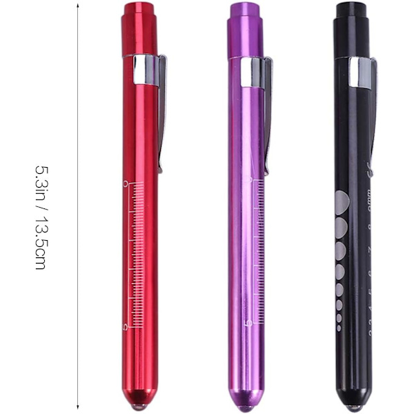 3 Genanvendelige LED Penlys, Mini LED Lommelygte Pen