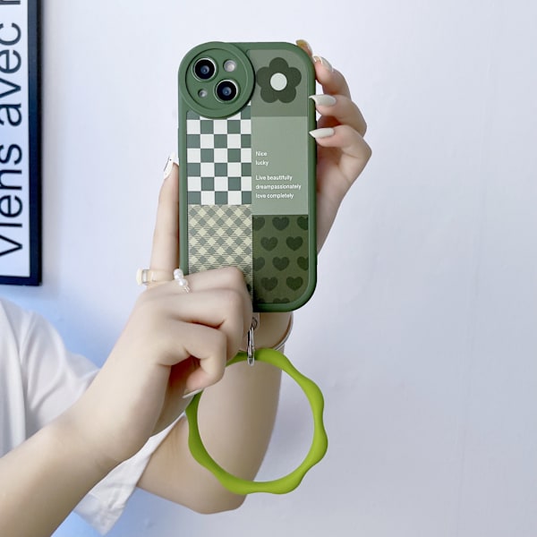 iPhone 13 Puhelimen Kotelo, Lattice Love Puhelimen Kotelo (Ainutlaatuinen Vihreä
