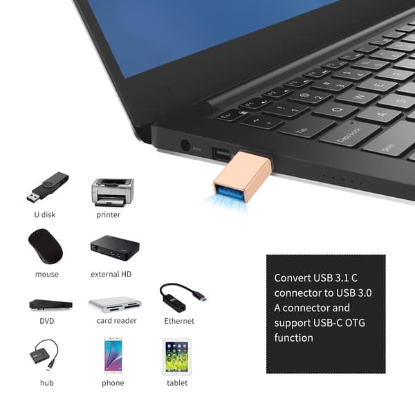 USB-C - USB 3.0 -sovitin, USB-C-uros naar USB-A-naaras