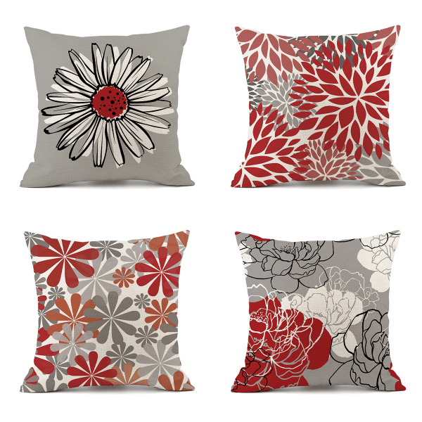 Set of 4 Outdoor Cushion Covers, Waterproof Cushion Covers