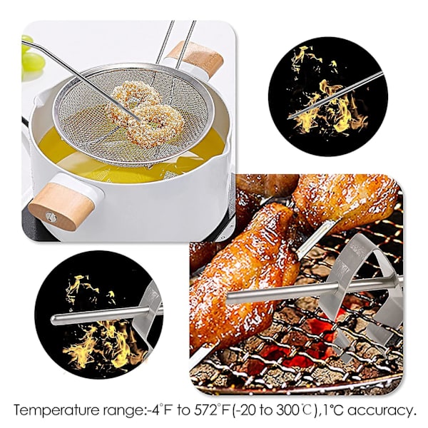 Trådlös digital kötttermometer kökstimer med två sonder matlagnings termometer för nötkött rökare grill BBQ svart
