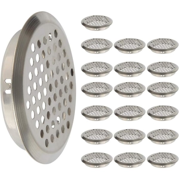 20 stk 53mm Ventilasjonsrist STAINLESS STEEL Rundt Mesh