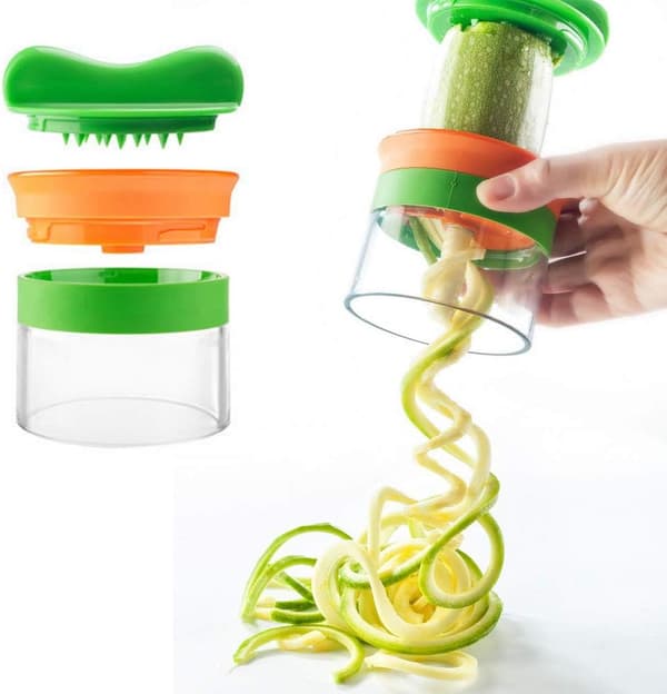 1 Styck 3 i 1 Grönsaksspiralizer, Handhållen Grönsaksskärare,