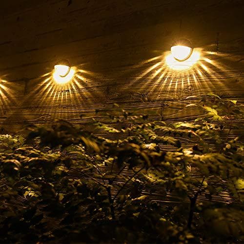 Sett med 2 LED solcellelamper for utendørs veggmontering, IP65 vanntett