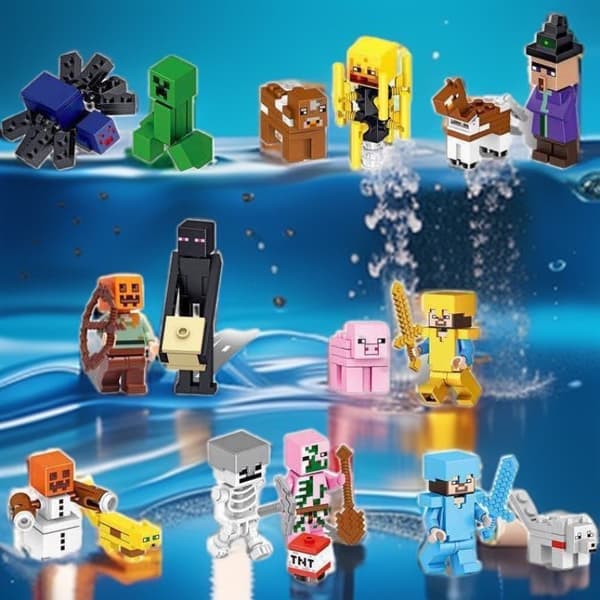 16 stk Minecraft Mini Ninja Dukker Mini Dukke Byggeleker